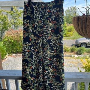 Wide leg satin Loft pants petite medium elastic in back